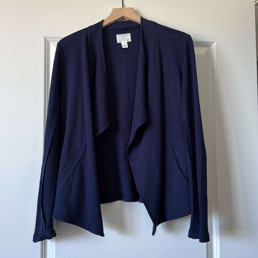 Caslon Drape Collar Knit Blazer - Navy Blue - M - NWOT